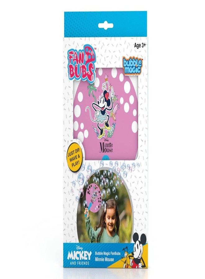 Bubble Magic FanBubs Minnie Mouse Theme|Thick Viscous Concentrate Solution Pouches with HandFan|Just Dip, Wave& Play|Bubble Maker|Birthday&Return Gifts for Kids 3yrs+|Outdoor Indoor Toy|Made in India - Image 1